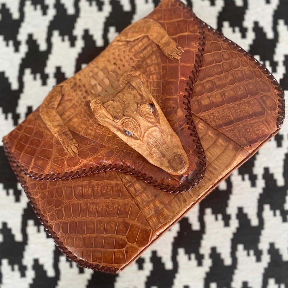 Rare Vintage 1950’s Crocodile Purse